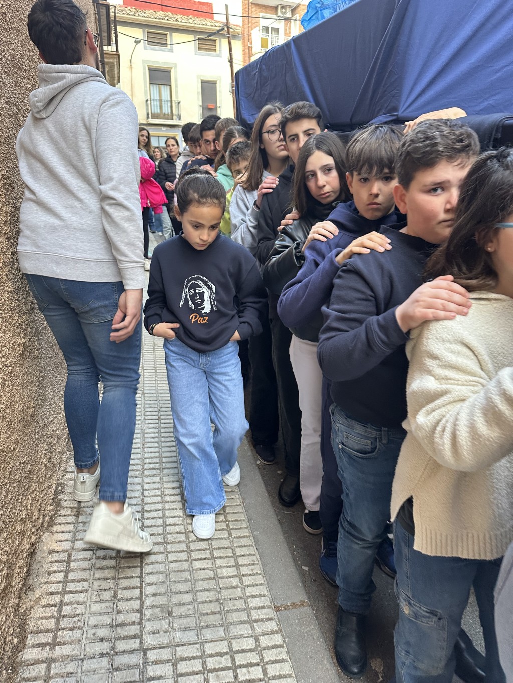 Primer ensayo de los pequeños costaleros de María santísima de la Paz
